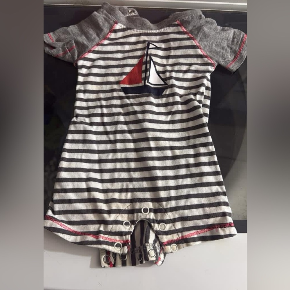Striped Sailboat Kids Bodysuit